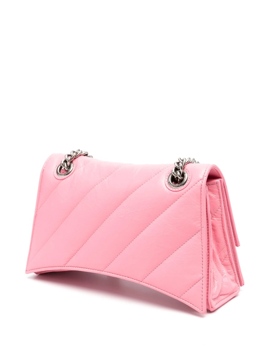 Geanta de umar Balenciaga Crush roz din piele - Img 3