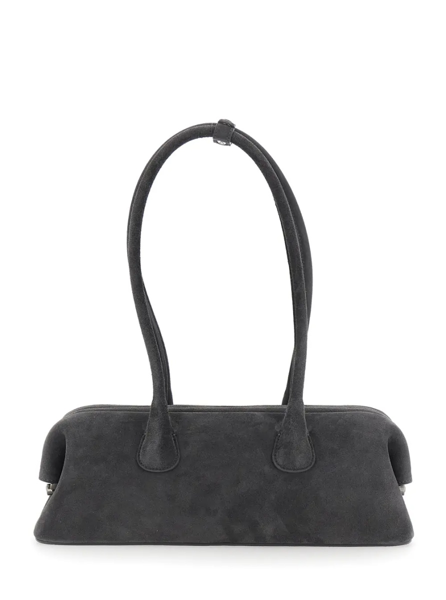 Geanta de umar 'Boat Wide' Brown Shoulder bag with Two Top Handles in Suede for Women - Img 2