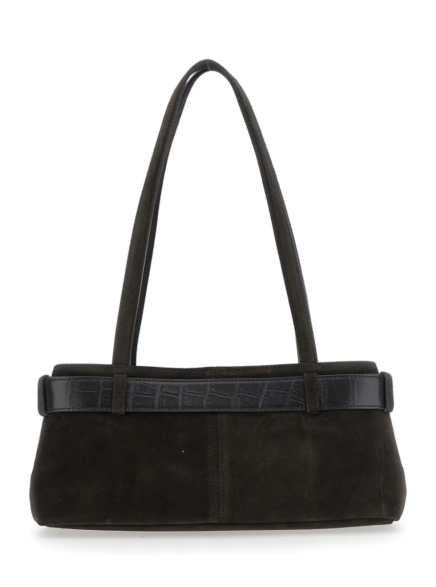 Geanta de umar 'Brocle' Brown Shoulder Bag with Belt and Pendant Key Details in Suede Woman - Img 2