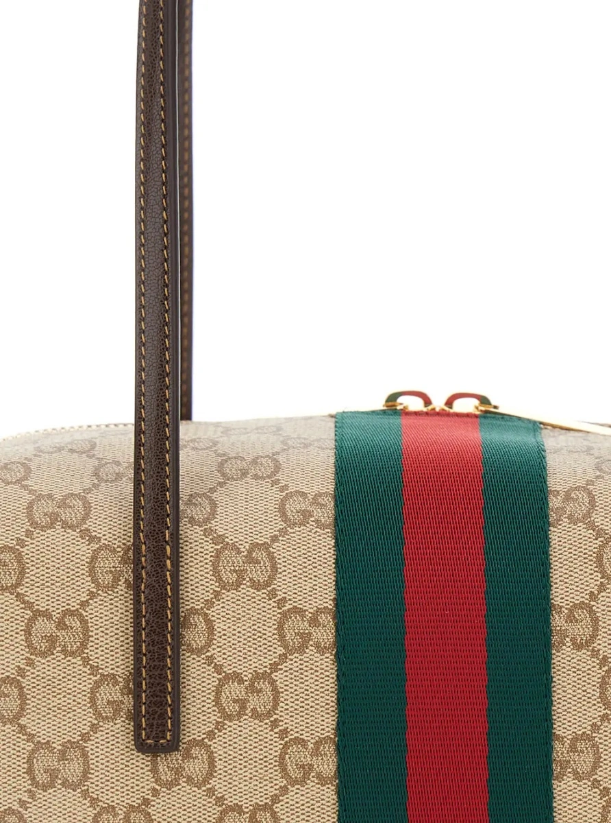 Geanta de umar Gucci bej din canvas GG 'Boston' - Img 3