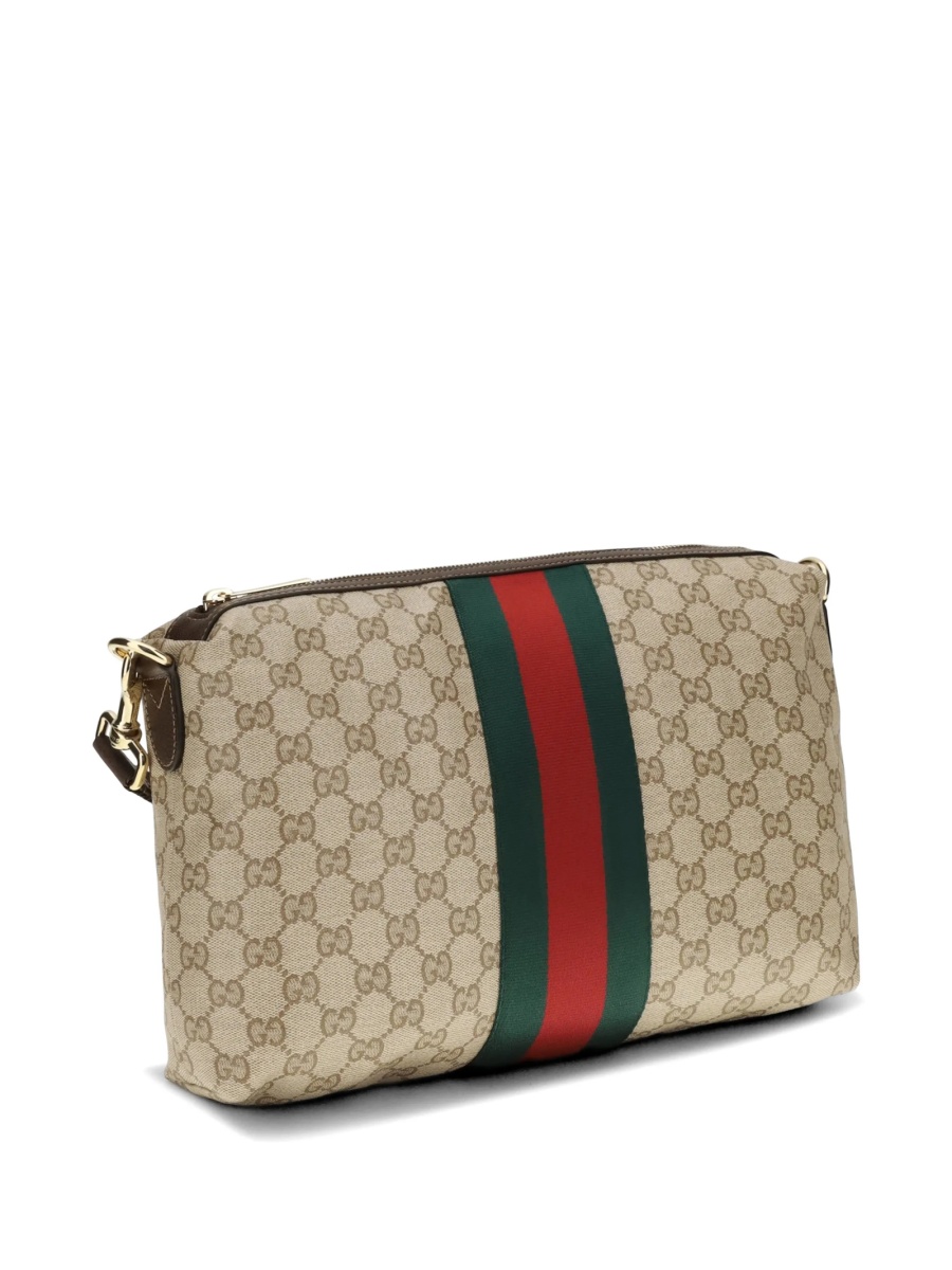 Geanta de umar Gucci neutra din material textil si piele - Img 3