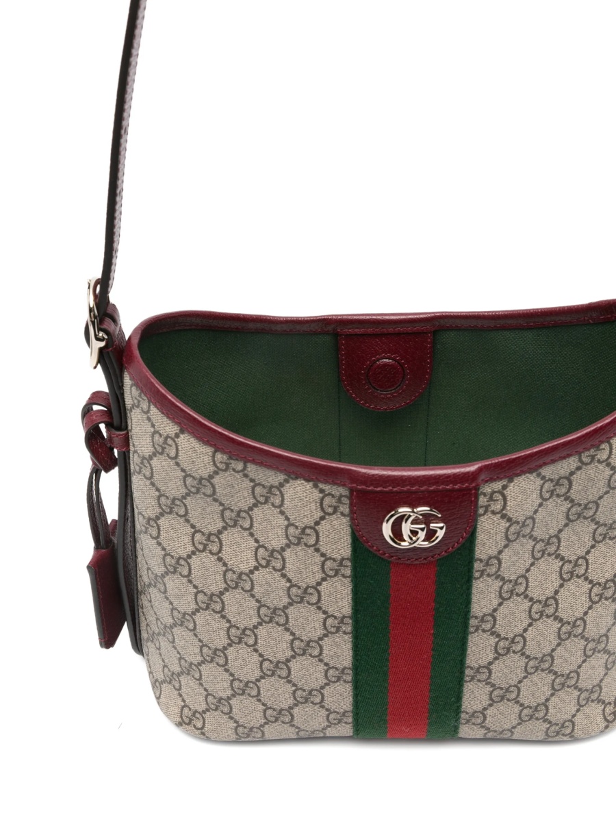 Geanta de umar Gucci neutra din piele si material textil - Img 5