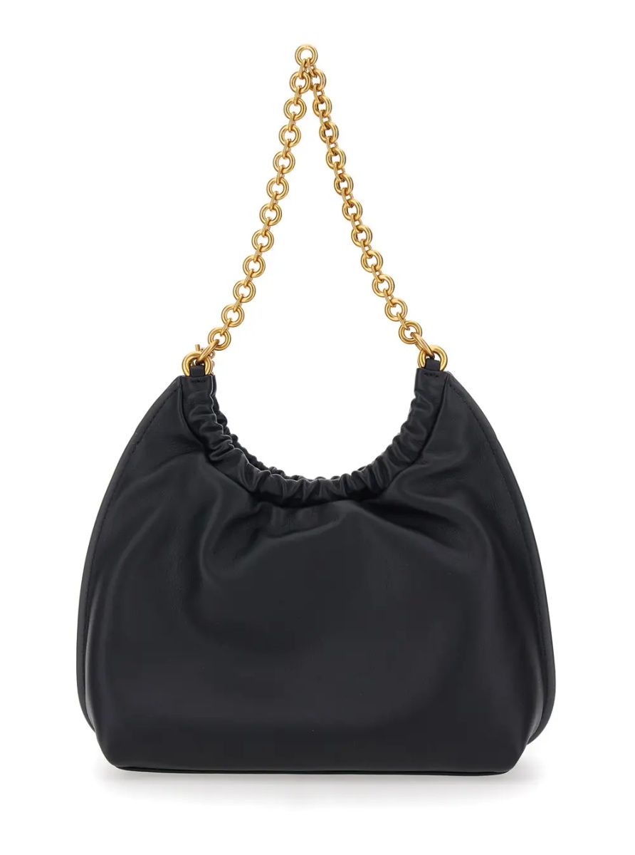 Geanta de umar 'Indie Small' black Shoulder Bag with chain strap and logo plate on the front in leather women - Img 2