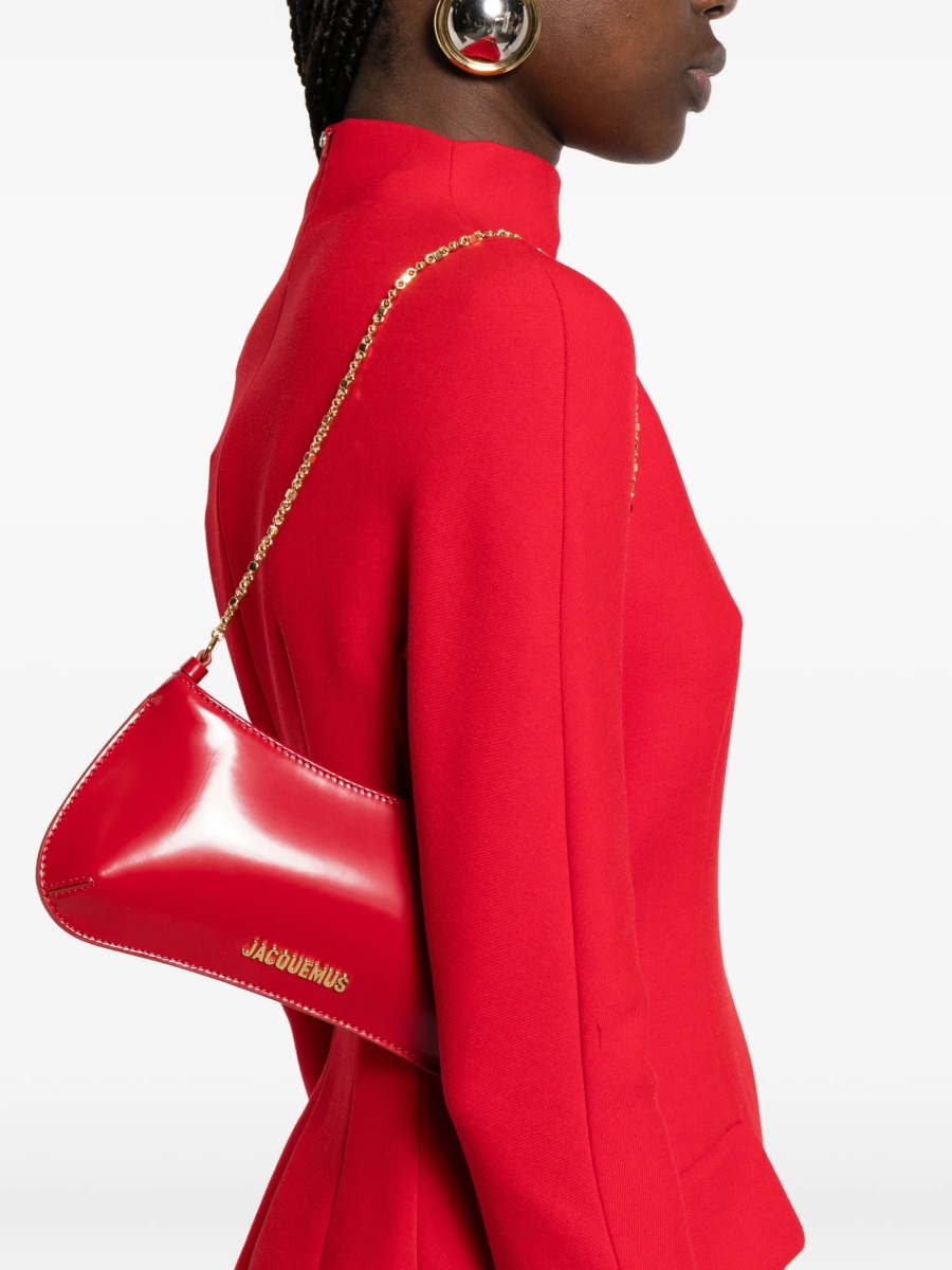 Geanta de umar JACQUEMUS Bisou rosie din piele - Img 2