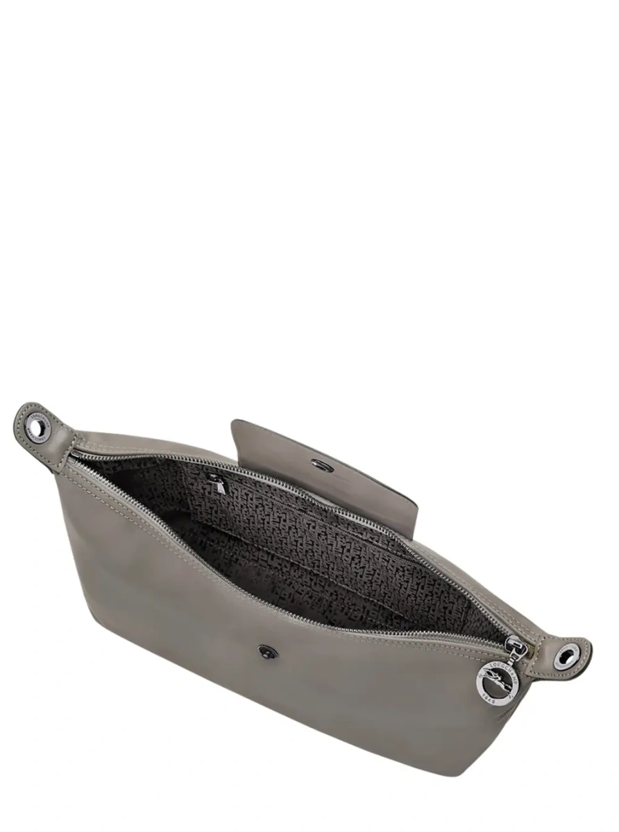 Geanta de umar 'Le Pliage Xtra' Grey Medium Shoulder Bag with Embossed Logo in Leather Woman - Img 3