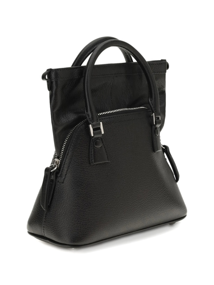 Geanta de umar Maison Margiela 5ac neagra din piele - Img 2