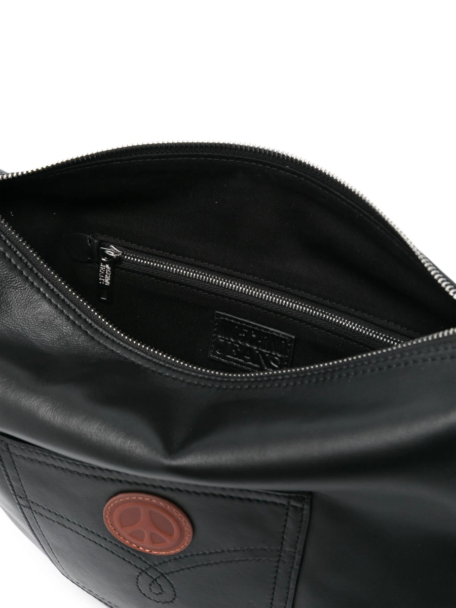 Geanta de umar MOSCHINO JEANS neagra din piele - Img 5