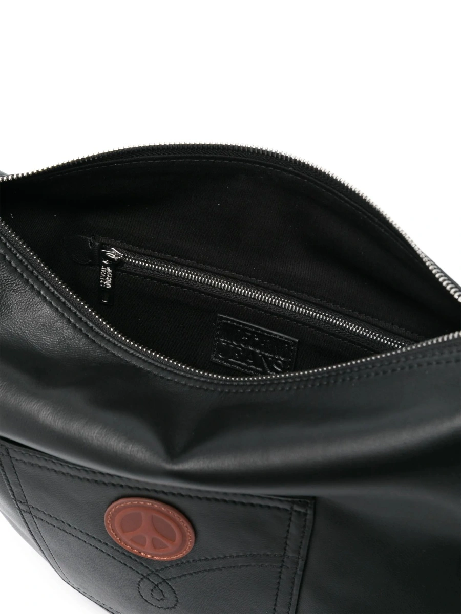 Geanta de umar MOSCHINO JEANS neagra din piele - Img 5
