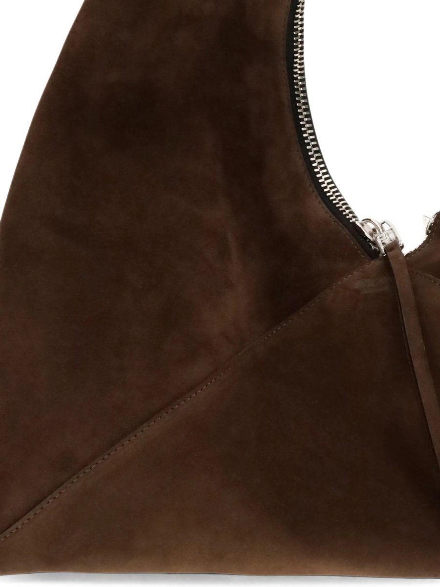 Geanta de umar Moschino maro din piele intoarsa - Img 5