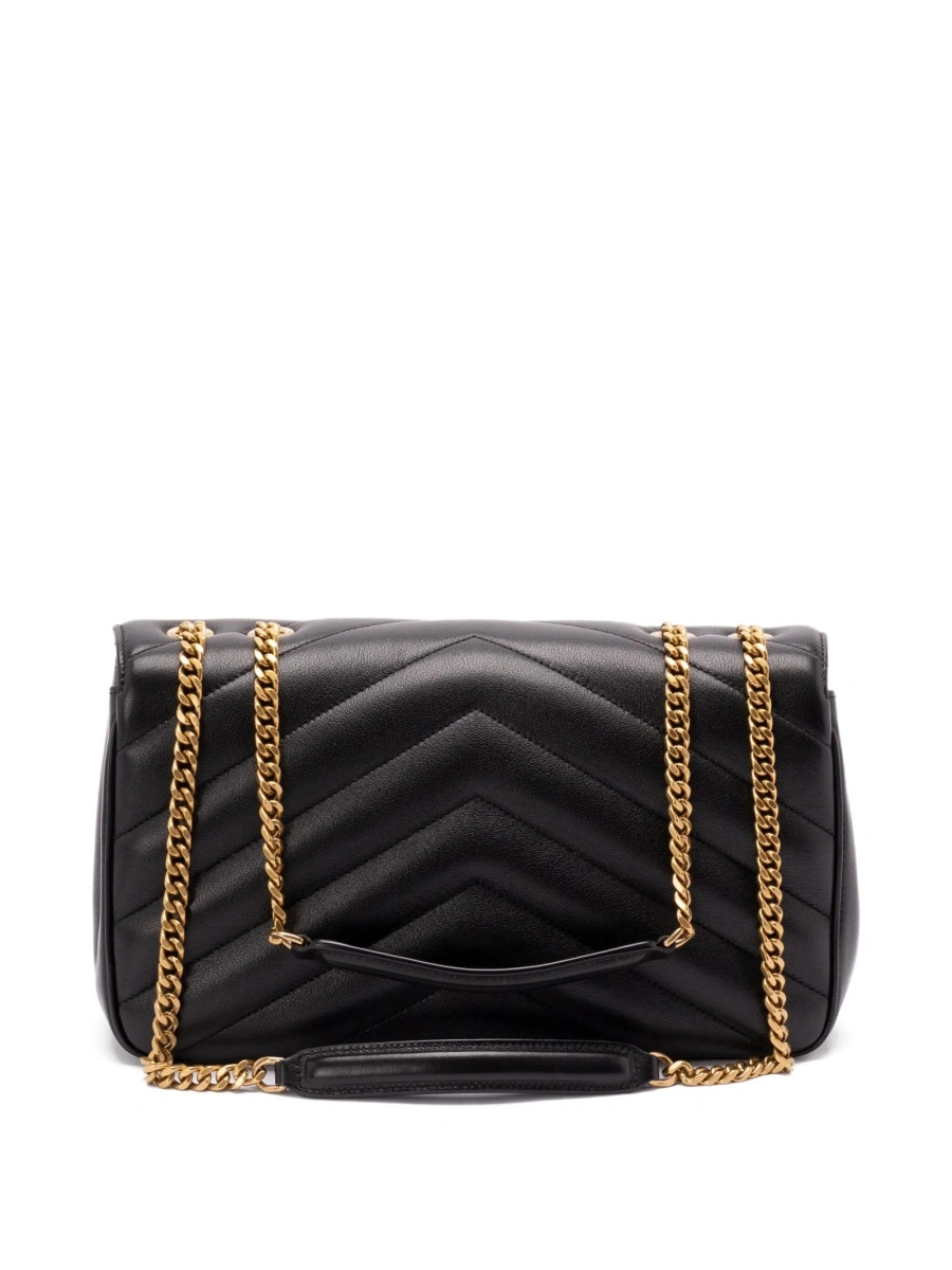 Geanta de umar Saint Laurent Loulou neagra din piele - Img 2