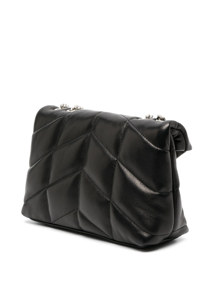 Geanta de umar Saint Laurent Puffer neagra din piele - Img 3