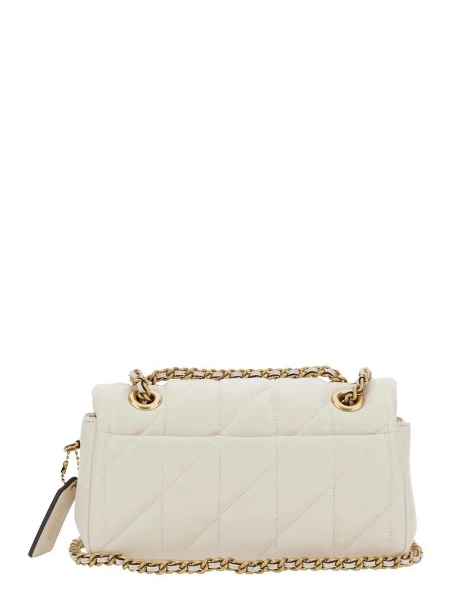 Geanta de umar Shoulder Bag 'Tabby 20' Quilted with White Leather Straps for Women - Img 2