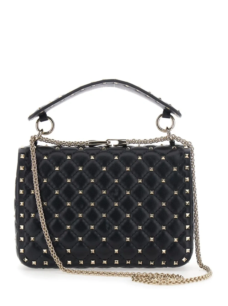 Geanta de umar 'Spike Medium' black Crossbody bag with all-over applied Rockstud in leather for women - Img 2
