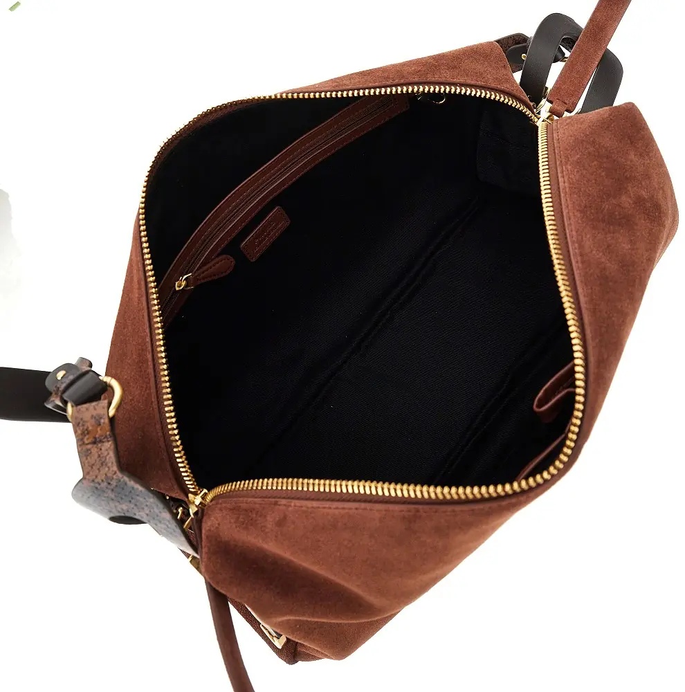 Geanta de umar Suede leather large 'Keeper' shoulder bag - Img 3