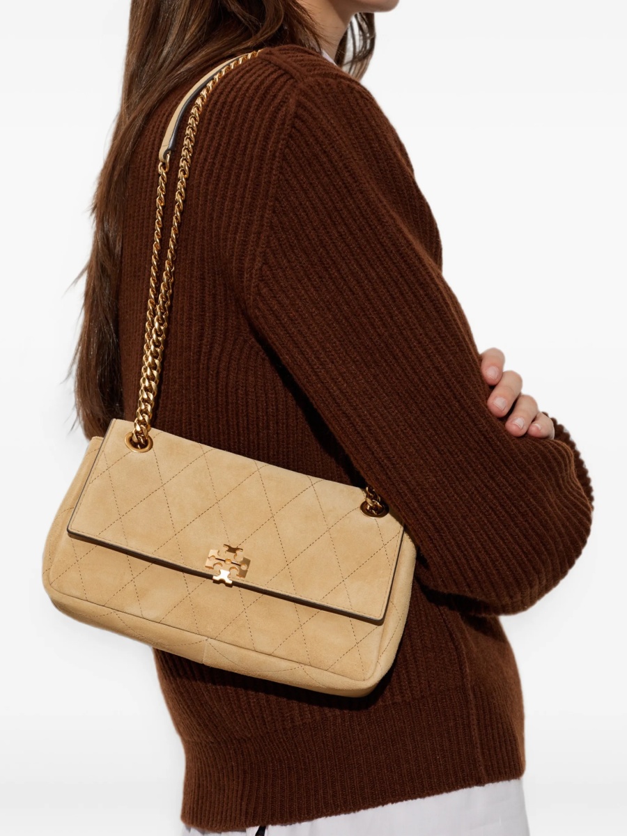 Geanta de umar Tory Burch neutra din piele intoarsa - Img 2