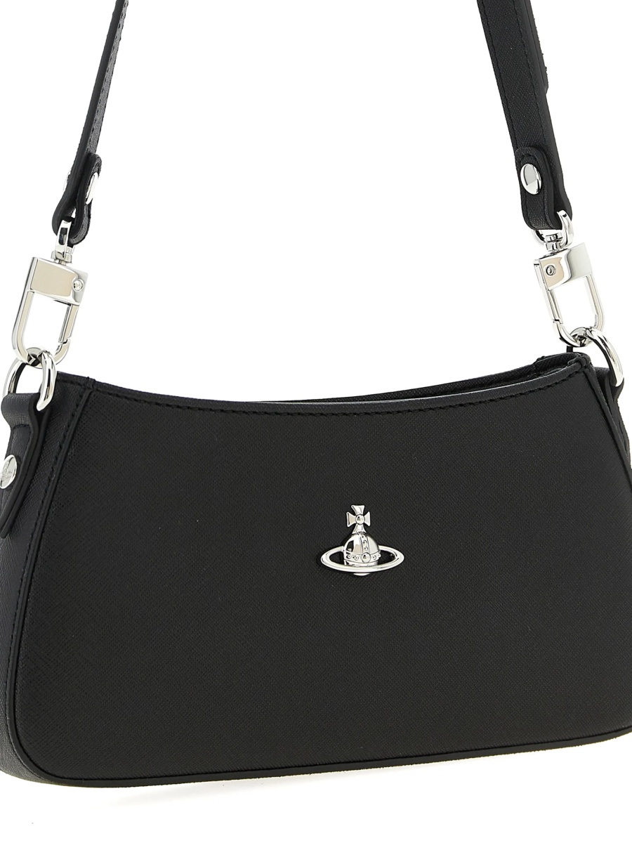 Geanta de umar Vivienne Westwood neagra din bumbac si poliuretan - Img 3