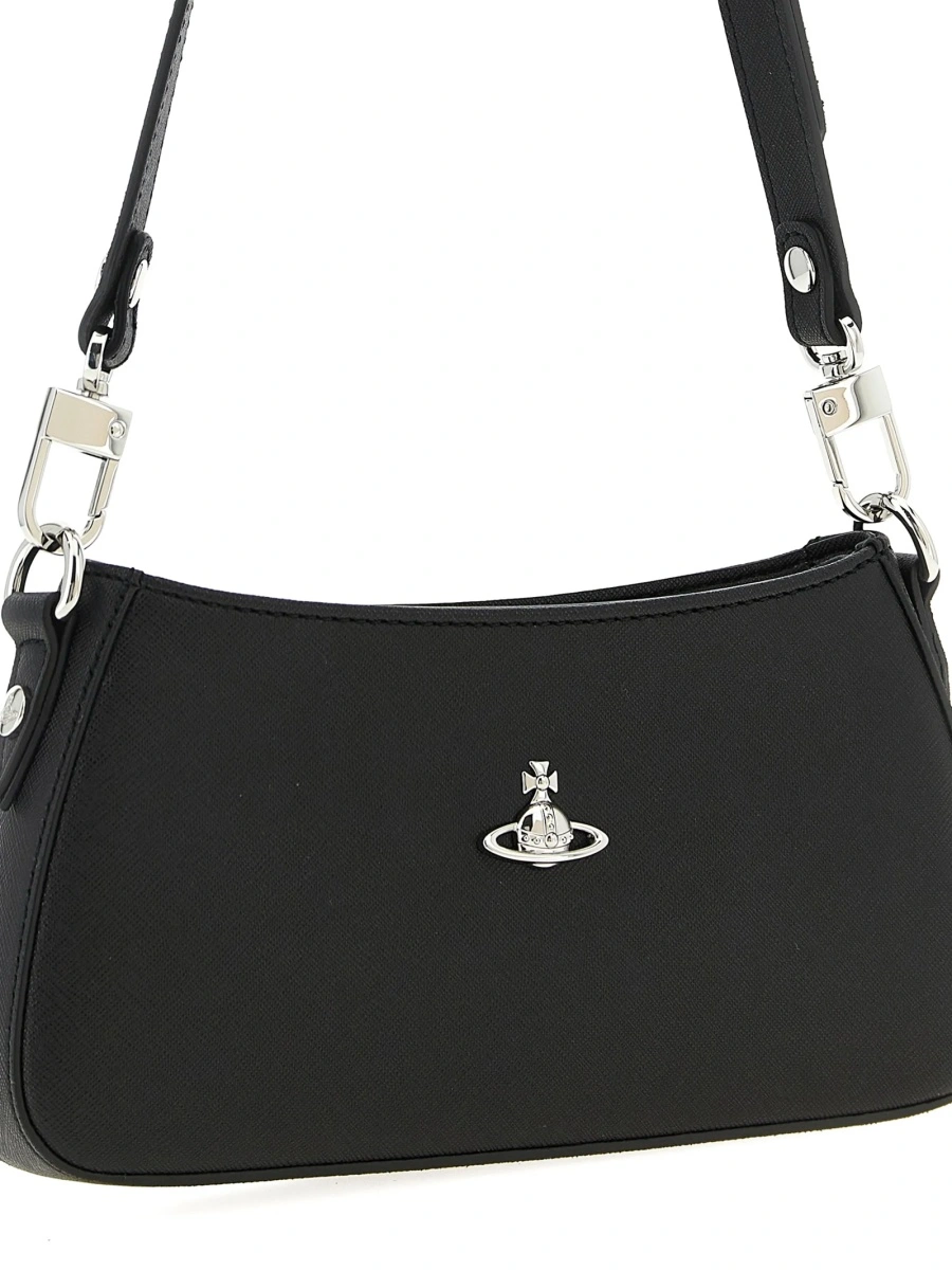 Geanta de umar Vivienne Westwood neagra din bumbac si poliuretan - Img 3