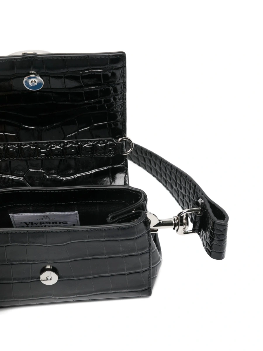 Geanta de umar Vivienne Westwood neagra din piele - Img 5
