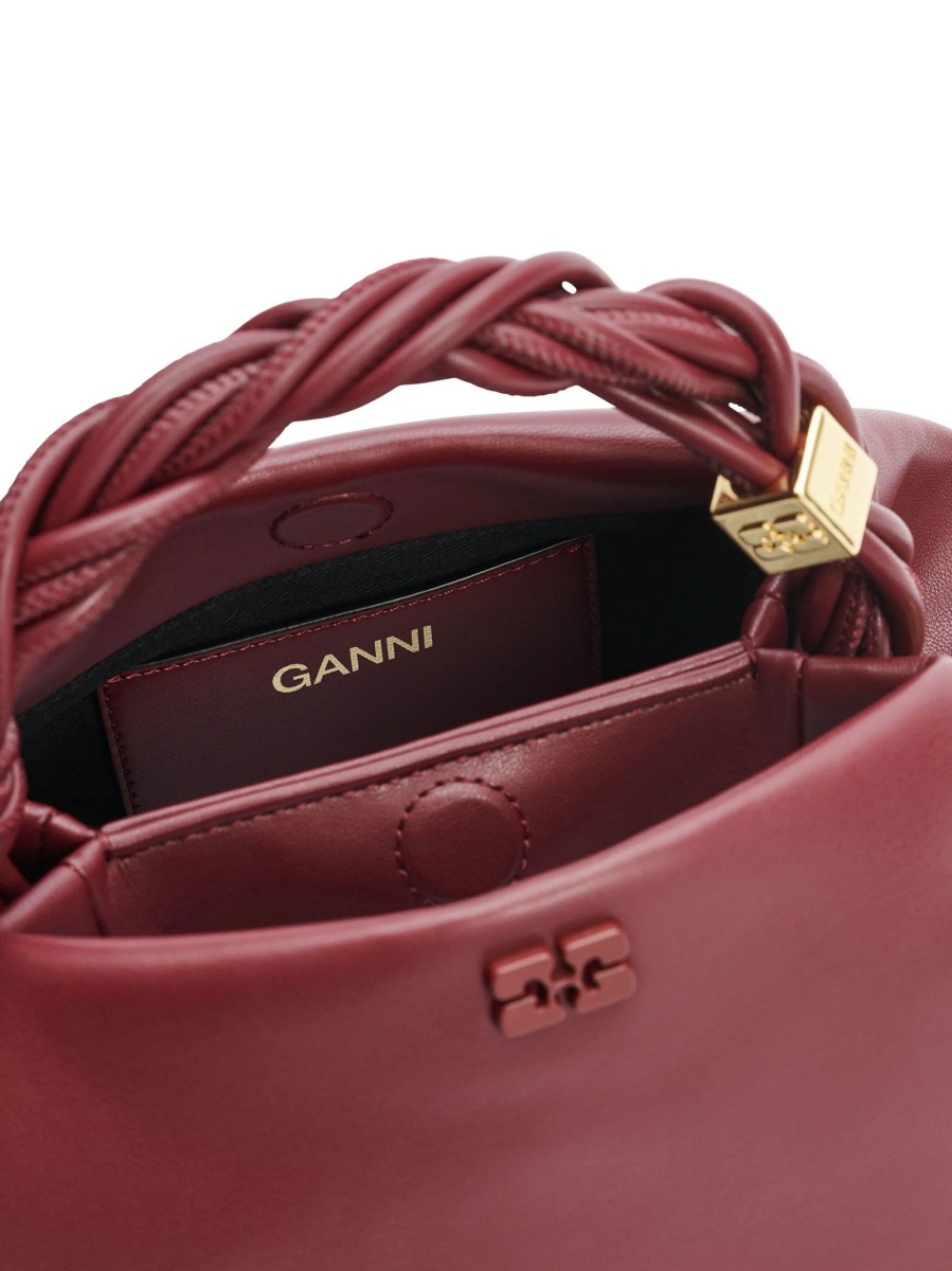 Geanta mini Ganni rosie din piele reciclata si polyester - Img 5