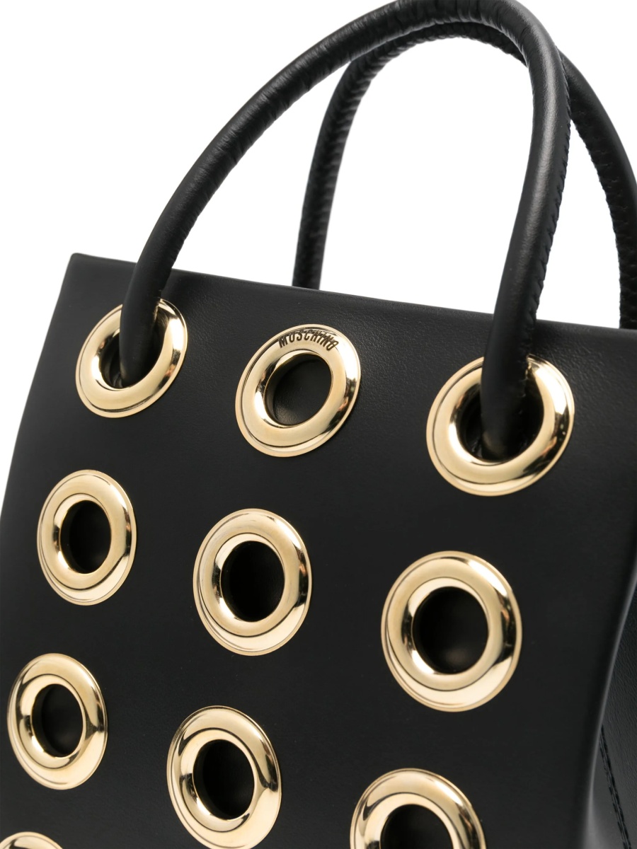 Geanta mini Moschino neagra din poliuretan - Img 4