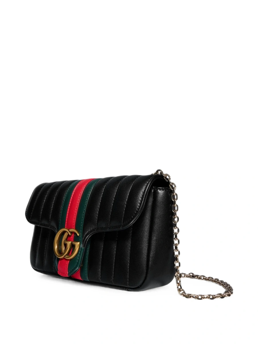 Geanta plic Gucci gg marmont neagra din piele - Img 2