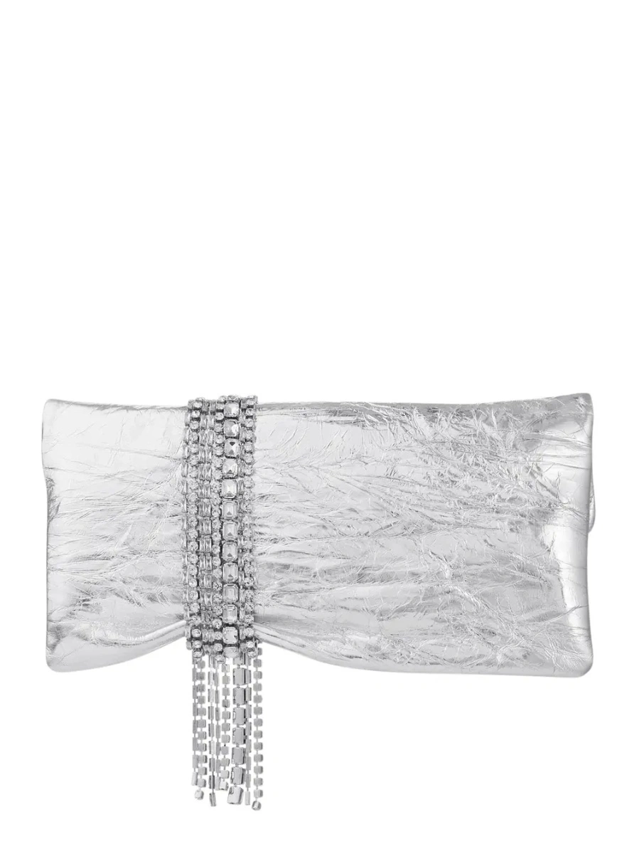 Geanta plic Jimmy Choo argintie din piele - Img 2