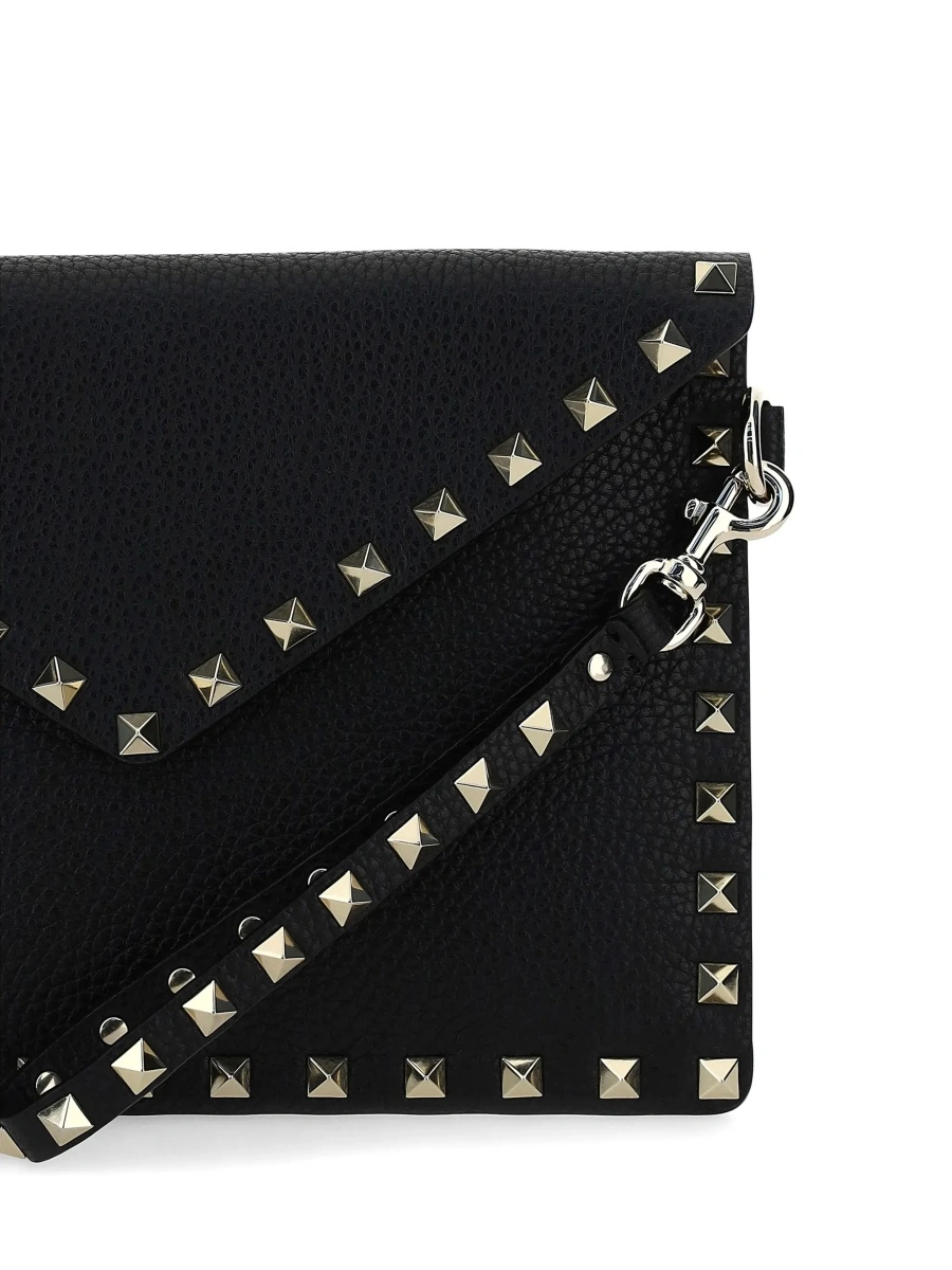 Geanta plic Valentino Garavani 'Rockstud' neagra din piele - Img 5