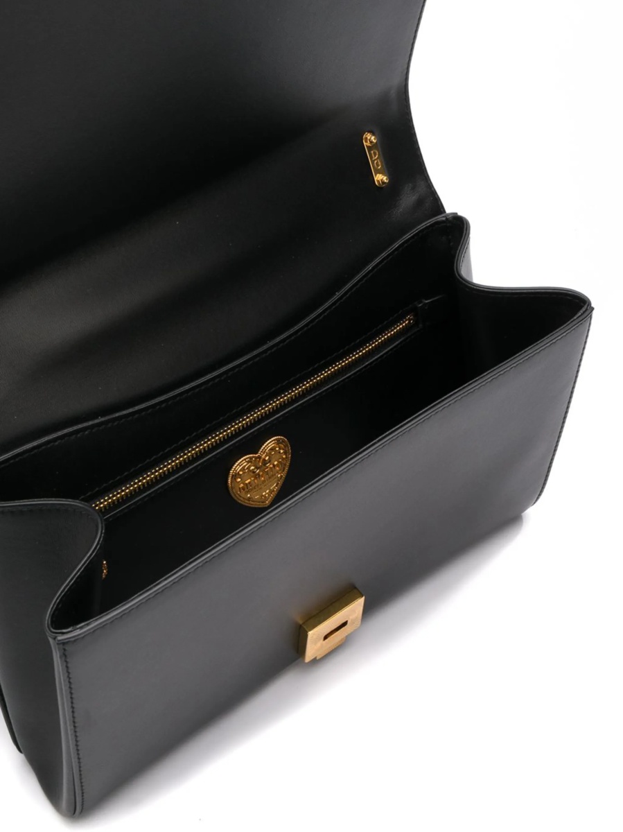 Geanta tip postas Dolce &amp; Gabbana Devotion neagra din piele - Img 5