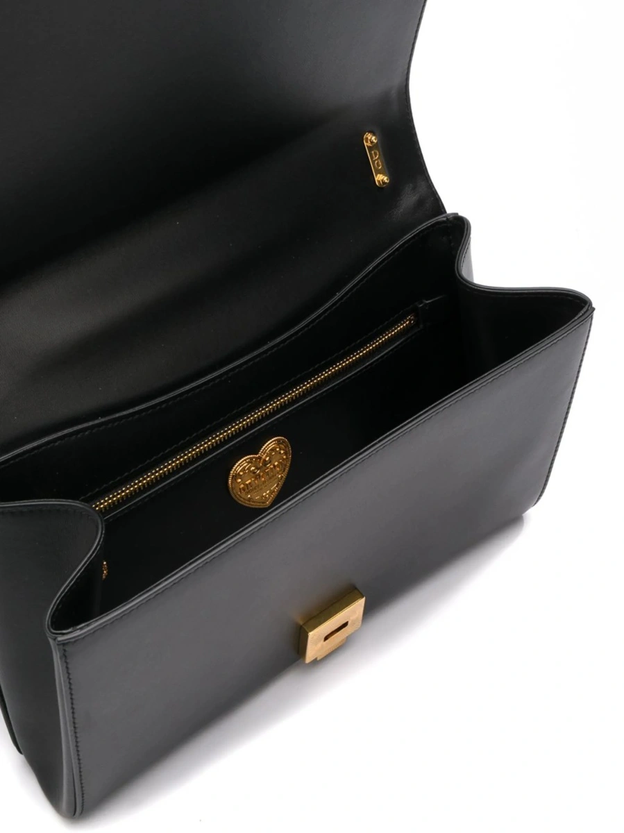 Geanta tip postas Dolce &amp; Gabbana Devotion neagra din piele - Img 5