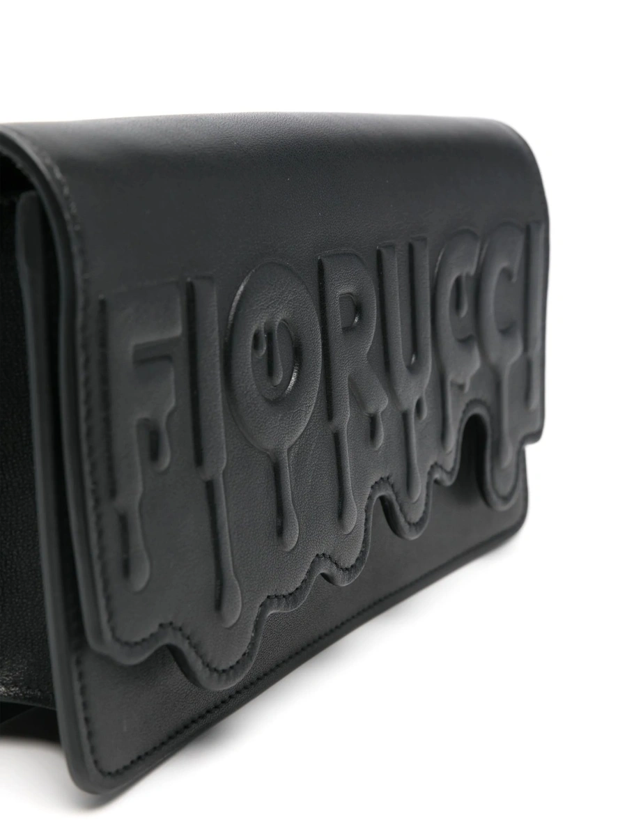 Geanta tip postas Fiorucci neagra din piele - Img 3