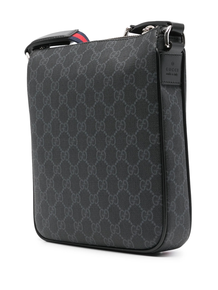 Geanta tip postas Gucci neagra din material textil - Img 3