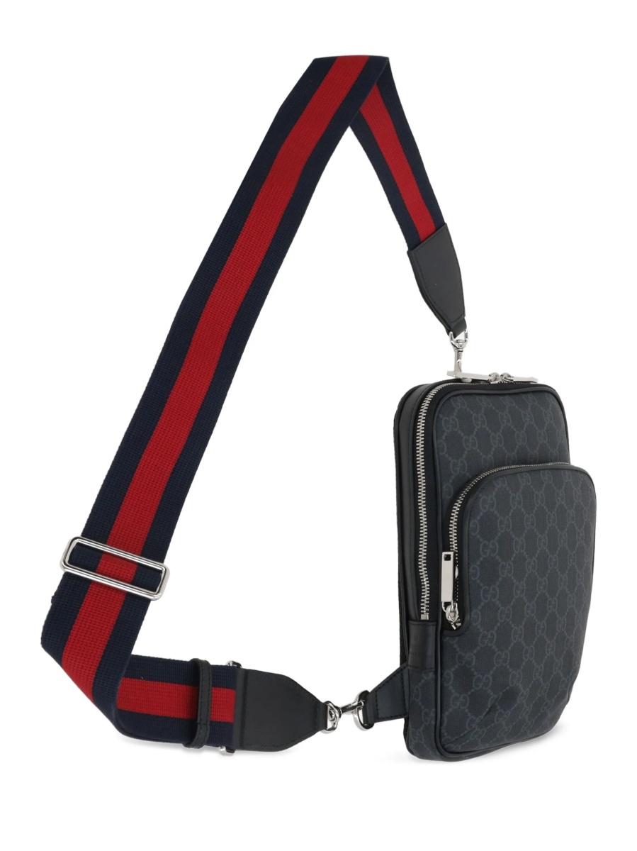 Geanta tip postas Gucci neagra din poliuretan si polyester - Img 3