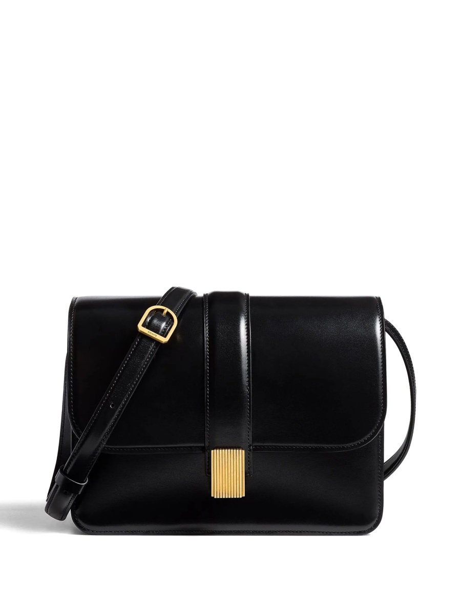 Geanta tip postas Khaite neagra din piele - Img 2