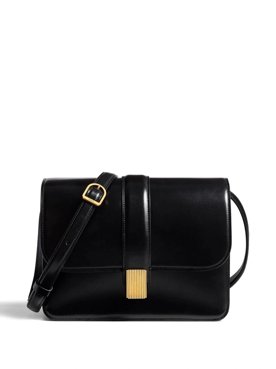 Geanta tip postas Khaite neagra din piele - Img 2