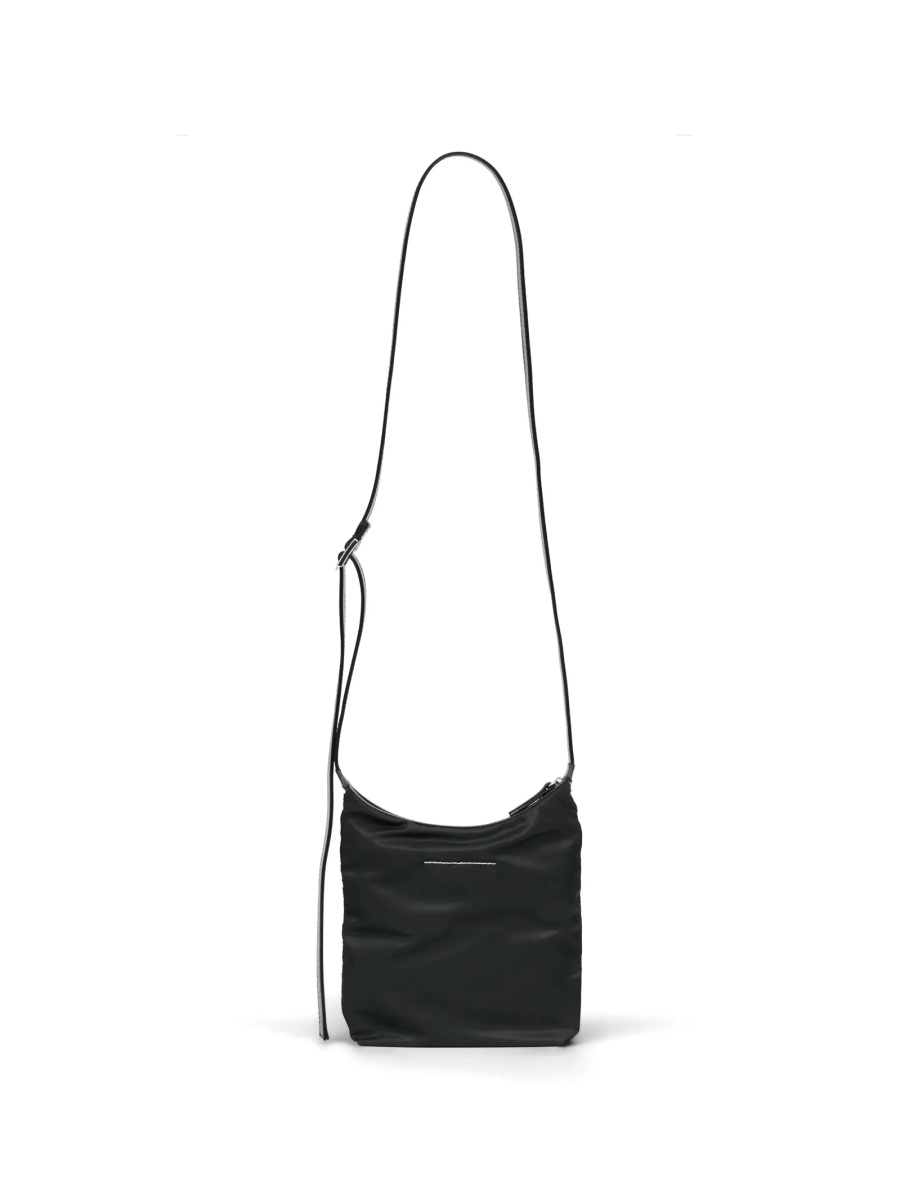 Geanta tip postas MM6 Maison Margiela neagra din piele si poliamida - Img 4