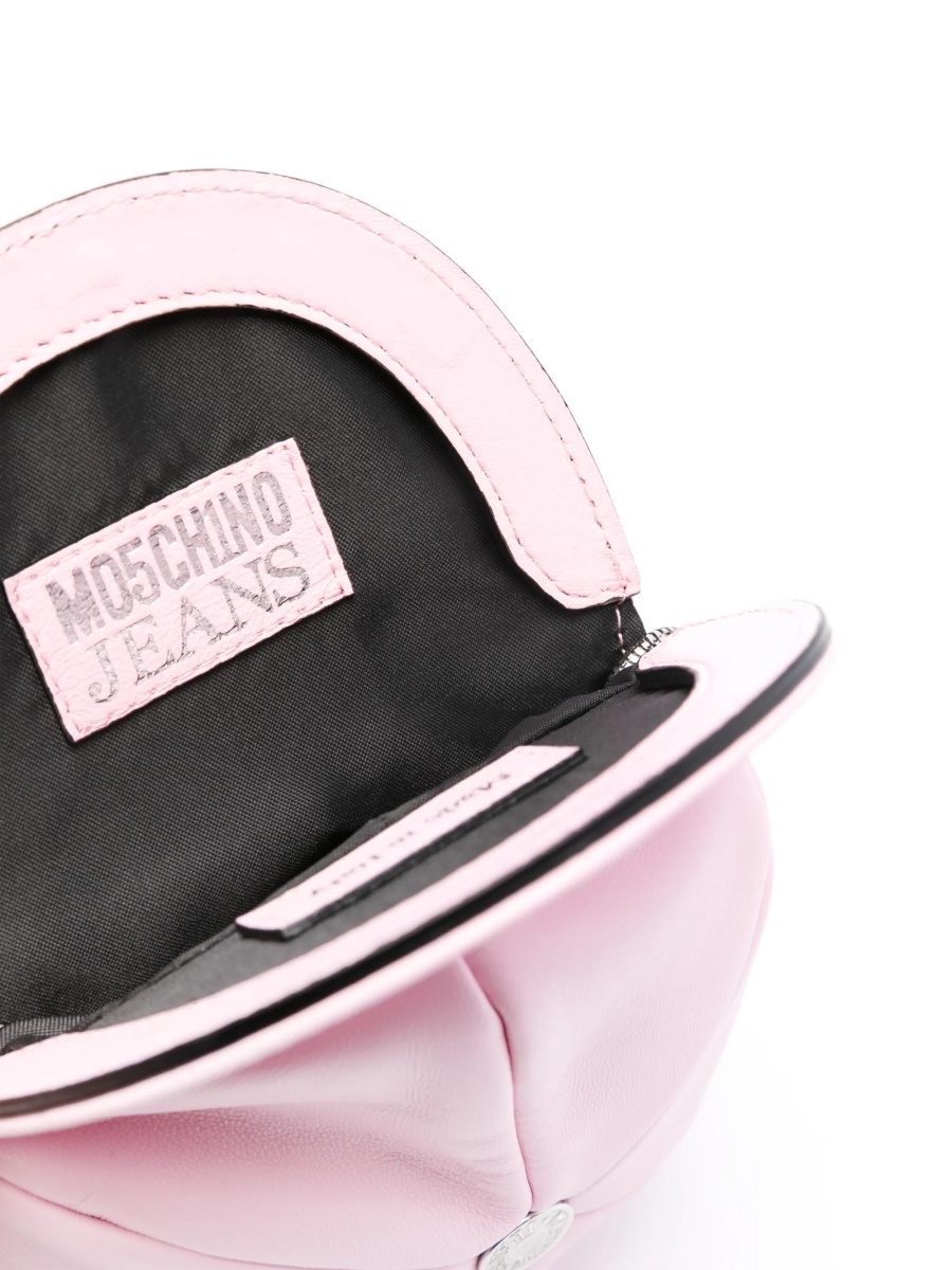 Geanta tip postas MOSCHINO JEANS roz din piele - Img 5