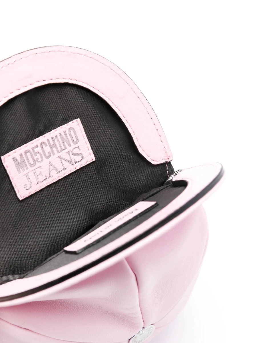 Geanta tip postas MOSCHINO JEANS roz din piele - Img 5