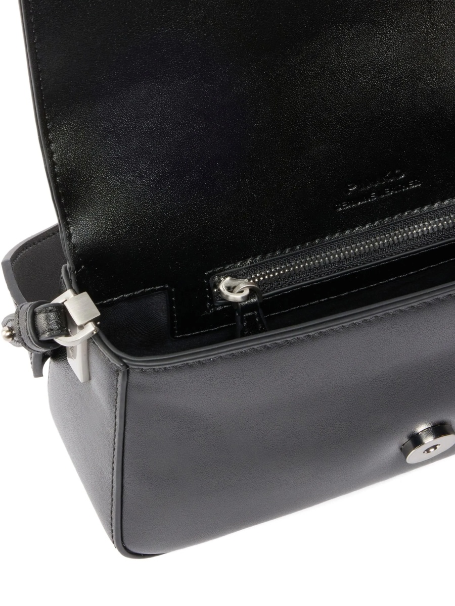 Geanta tip postas Pinko neagra din piele si poliamida - Img 4