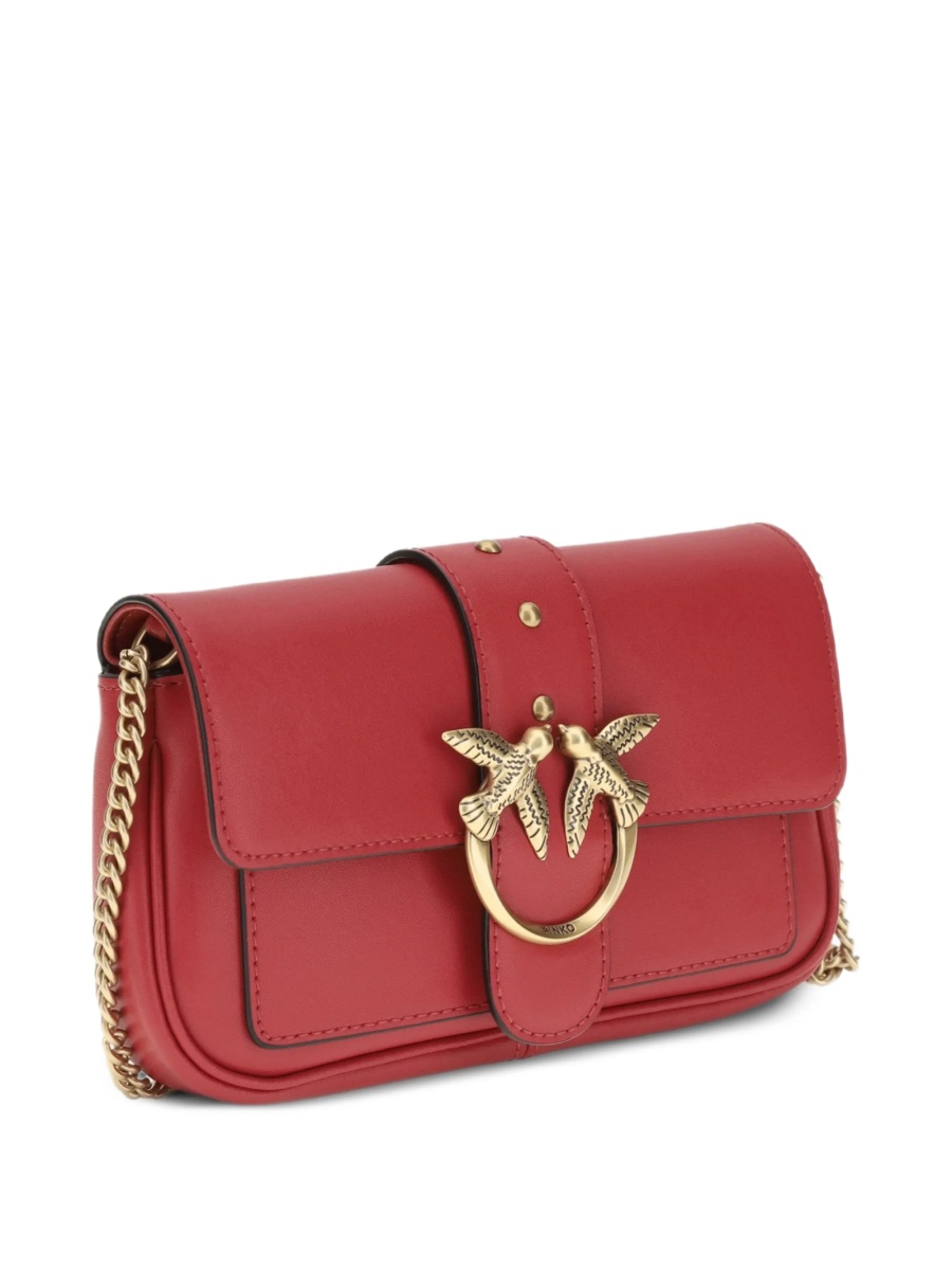 Geanta tip postas Pinko rosie din piele - Img 2