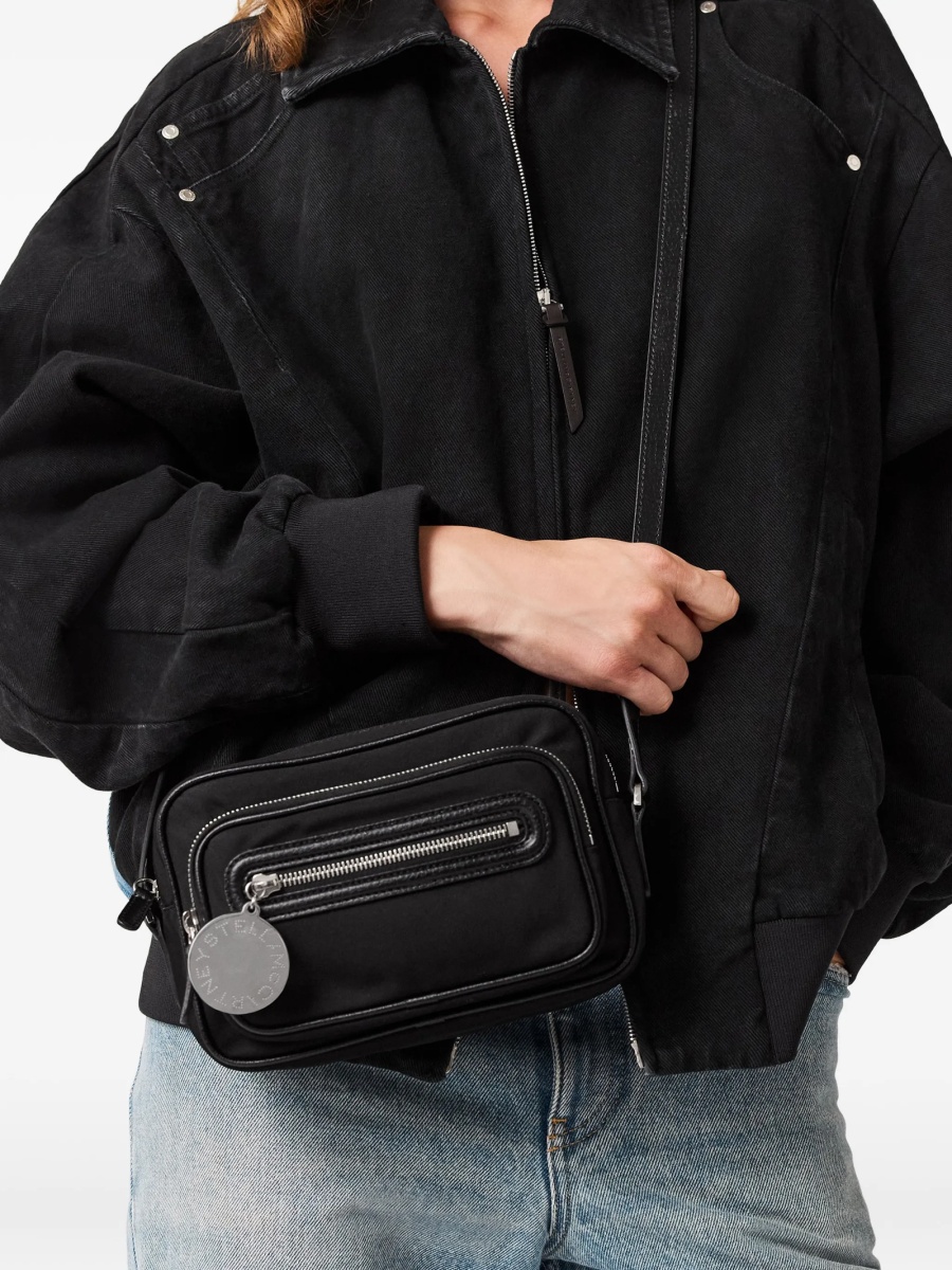 Geanta tip postas Stella McCartney neagra din poliamida - Img 2