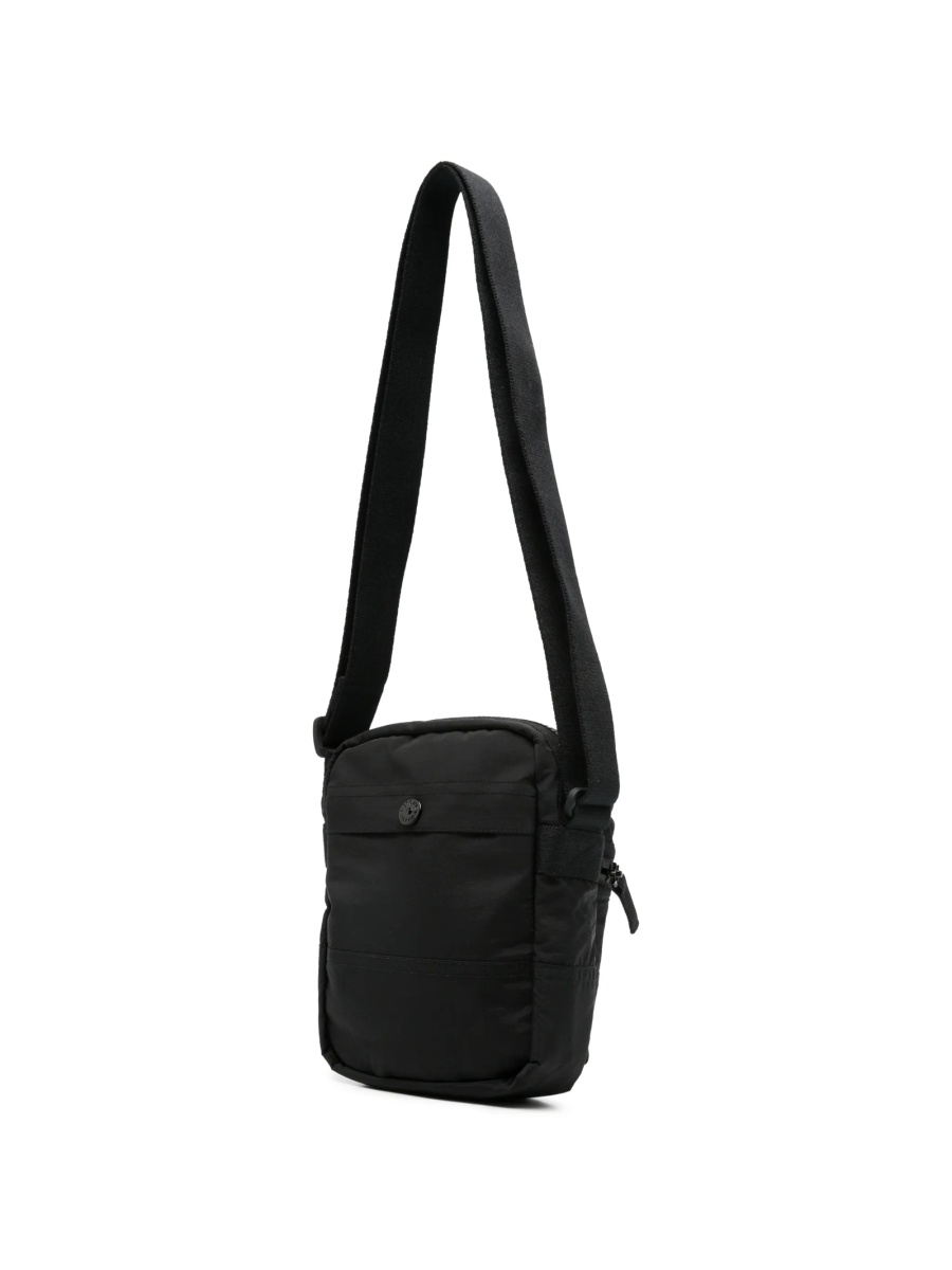 Geanta tip postas Stone Island neagra din poliamida - Img 3