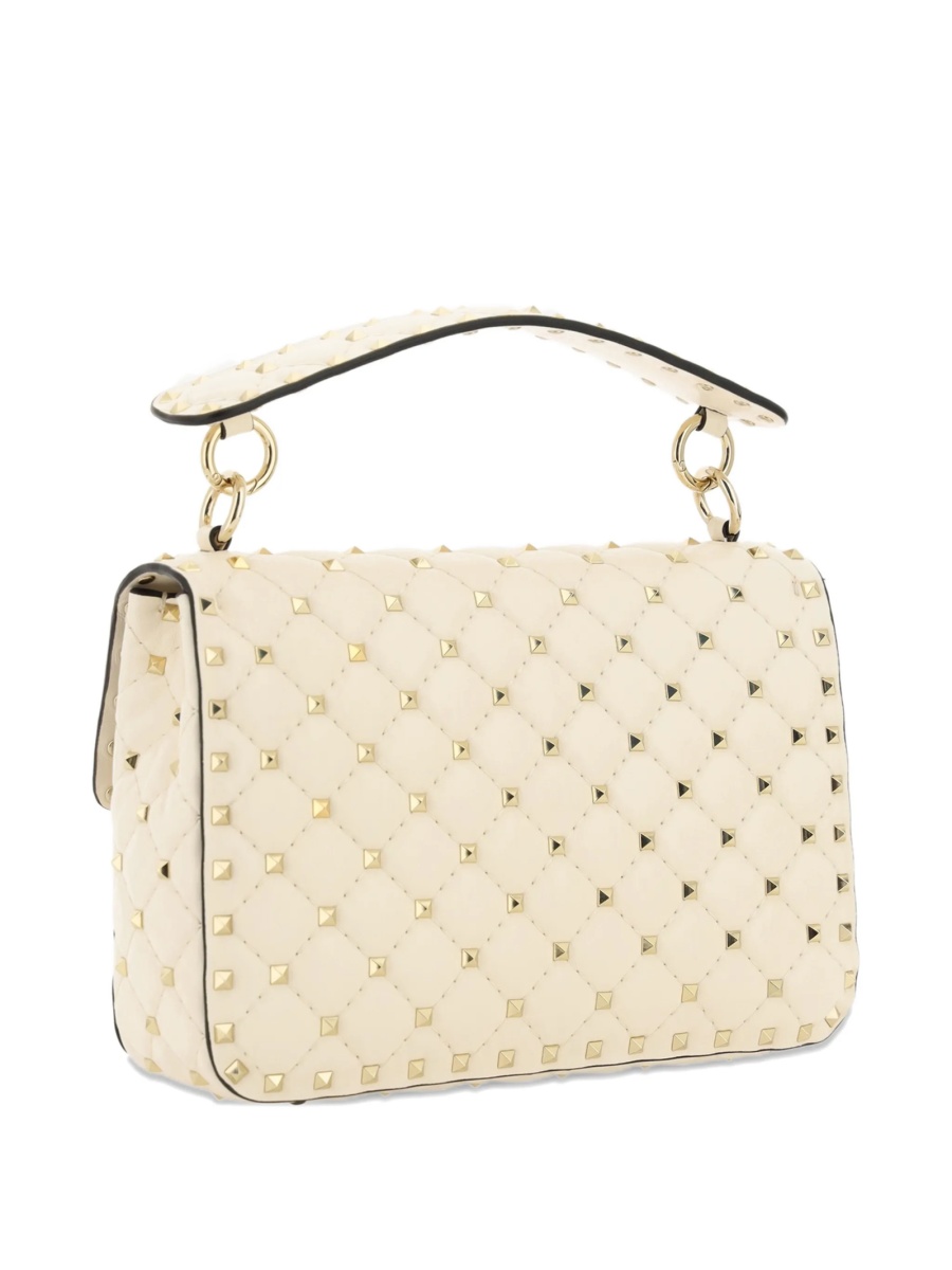 Geanta tip postas Valentino Garavani Rockstud Spike neutra din metal si piele - Img 2