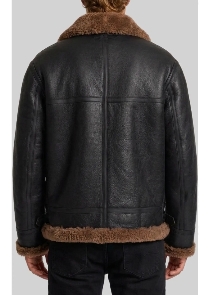 Geci Shearling Biker Jacket - Img 3