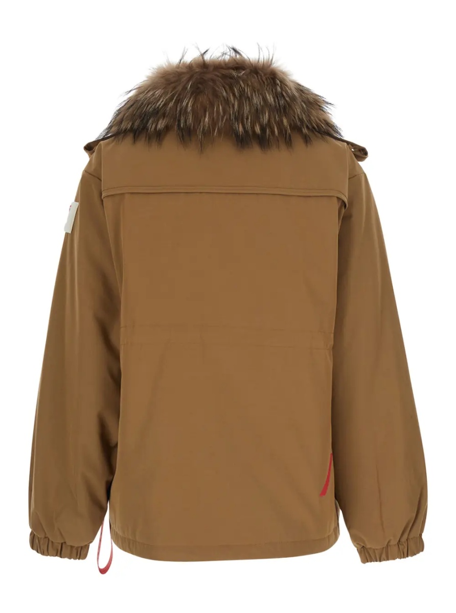 Geci USHUAIA SHORT PARKA with collar, long sleeves and front closure. Tech Fabric, beige color, unisex - Img 2
