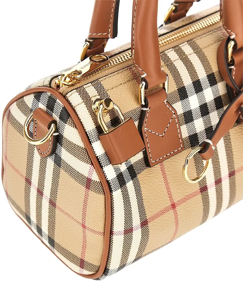 Genti Check coated canvas mini bowling bag - Img 4