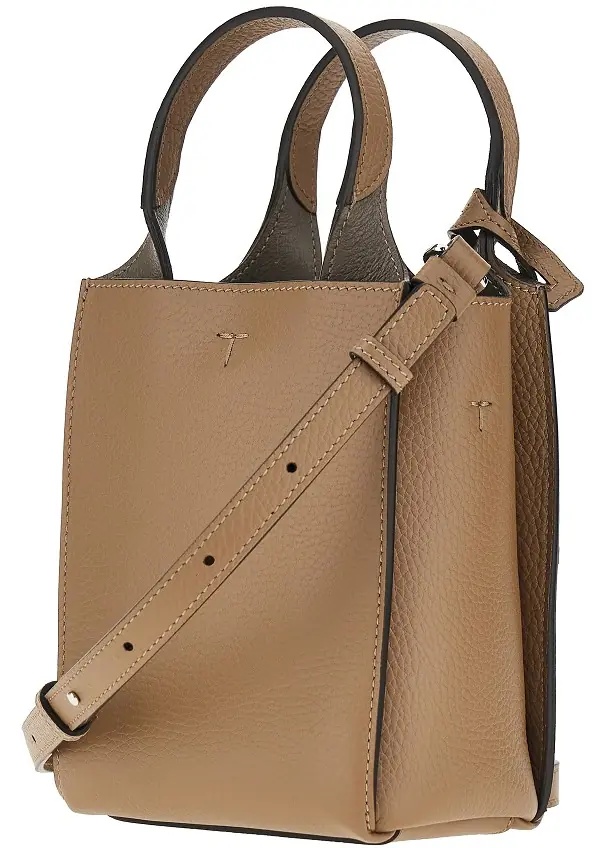 Genti Grained leather micro tote bag - Img 2