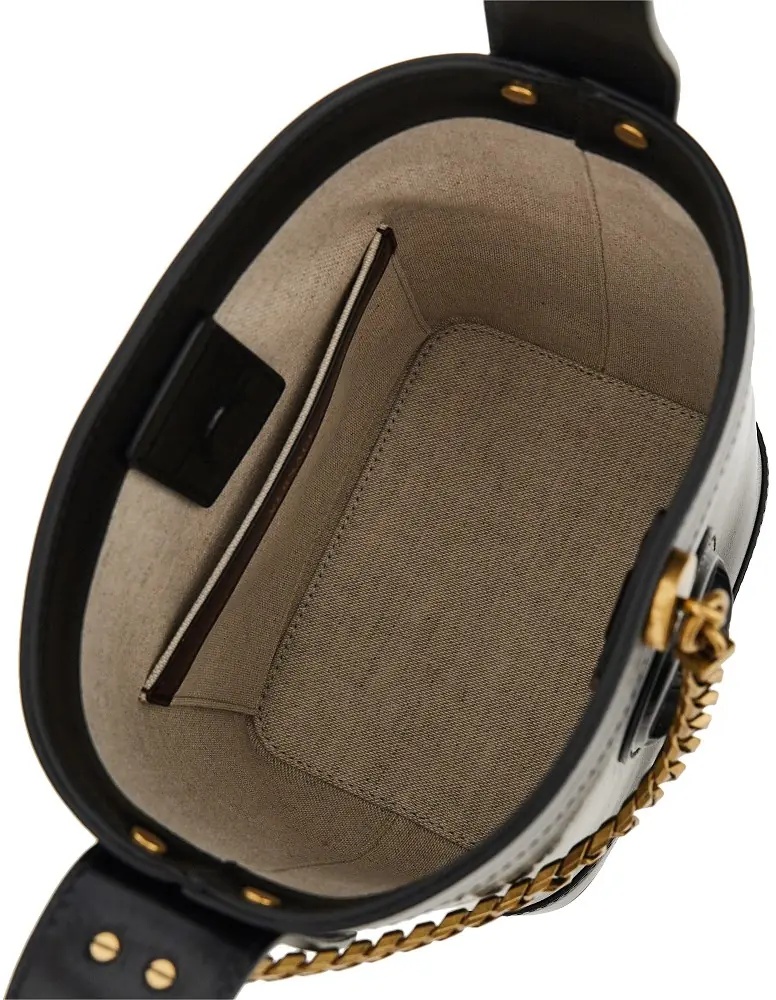 Genti Leather bucket bag with Medusa patch - Img 3