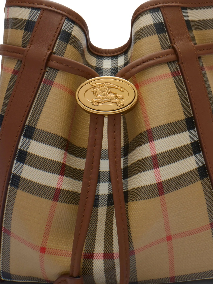 Genti Mini Check Bucket Bag - Img 4
