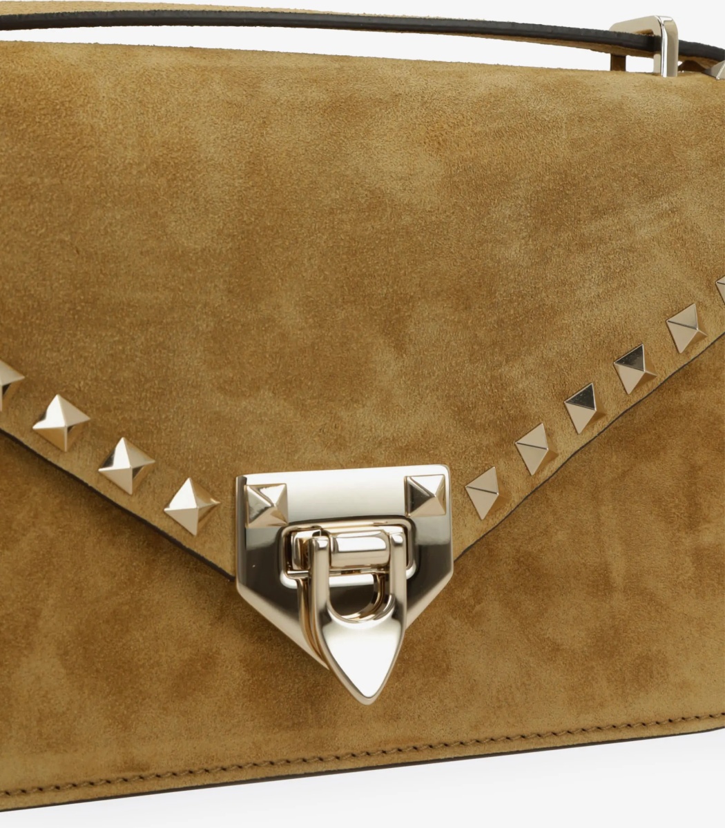Genti Rockstud Small Suede Crossbody Bag - Img 4