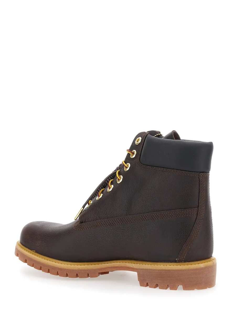 Ghete Brown Nubuck Leather Lace-Up Round Toe Boots for Men - Img 3
